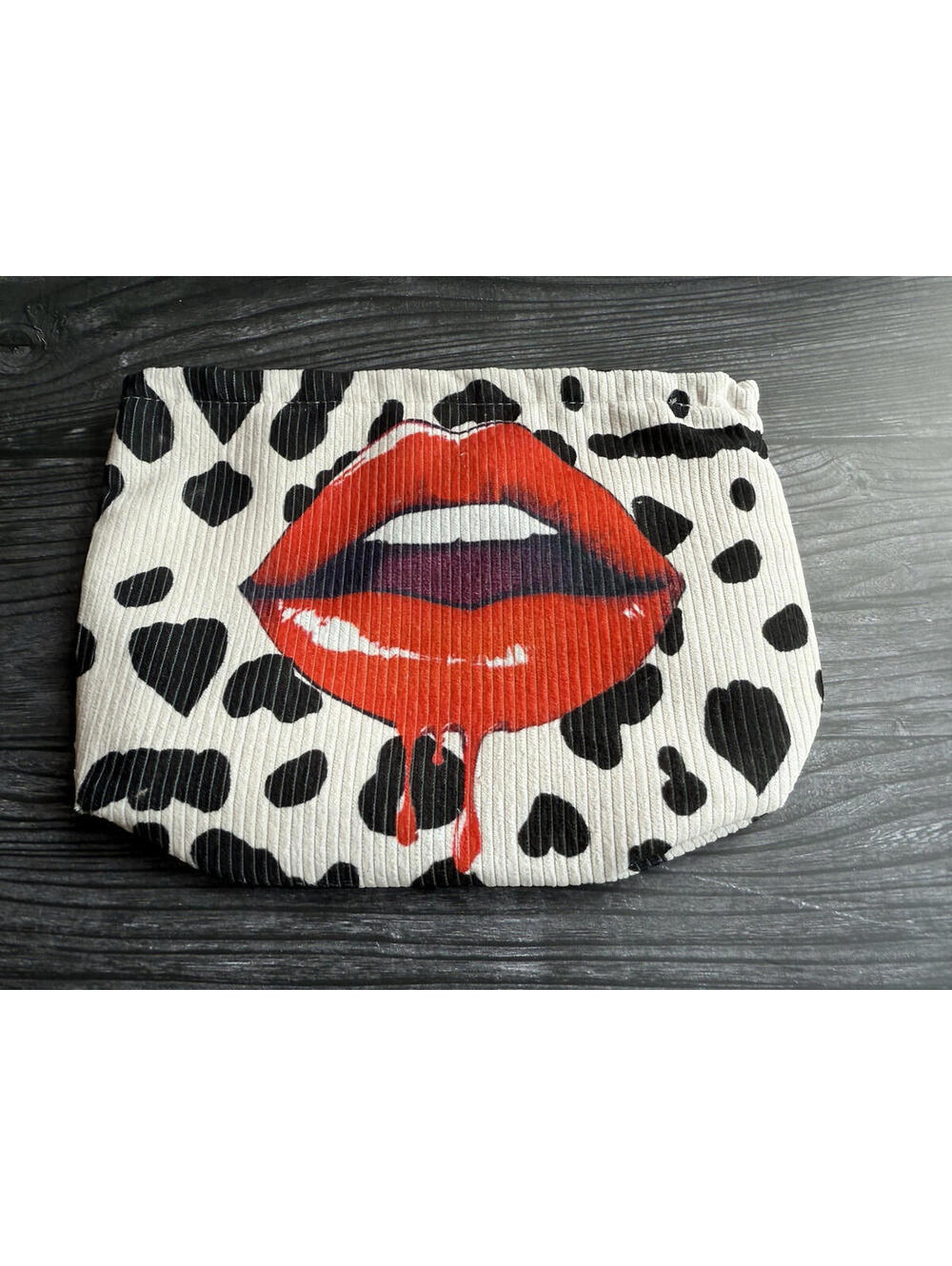 Makeup Cosmetic Black Red‎ Lips Bag Pouch Beauty  Gift